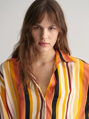 GANT Yellow Relaxed Fit Striped Tie Band Shirt - Image 4 of 8