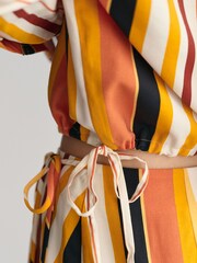 GANT Yellow Relaxed Fit Striped Tie Band Shirt - Image 5 of 8