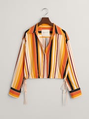 GANT Yellow Relaxed Fit Striped Tie Band Shirt - Image 8 of 8