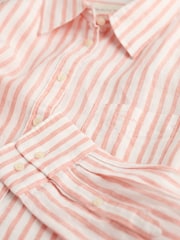 GANT Pink Relaxed Fit Striped 100% Linen Shirt - Image 5 of 6
