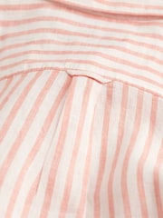 GANT Pink Relaxed Fit Striped 100% Linen Shirt - Image 6 of 6
