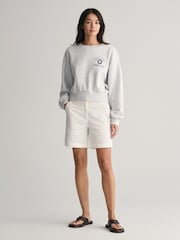 GANT White Cotton Twill Chino Shorts - Image 1 of 6