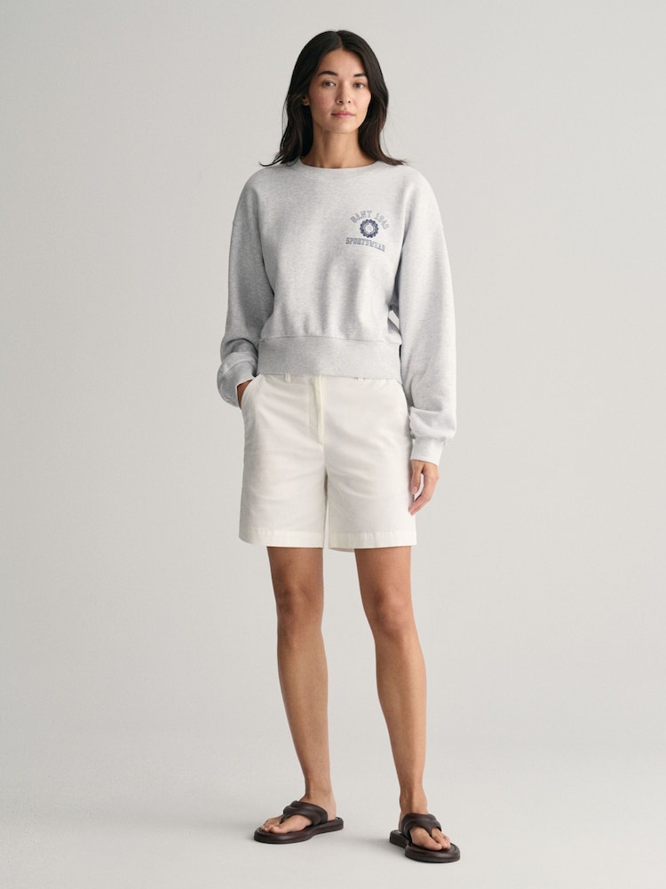 GANT White Cotton Twill Chino Shorts - Image 1 of 6