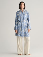 GANT Blue Magnolia Print Shirt Dress - Image 1 of 9