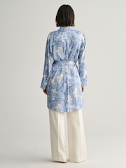 GANT Blue Magnolia Print Shirt Dress - Image 2 of 9