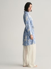 GANT Blue Magnolia Print Shirt Dress - Image 3 of 9