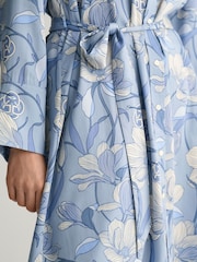 GANT Blue Magnolia Print Shirt Dress - Image 4 of 9