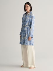 GANT Blue Magnolia Print Shirt Dress - Image 5 of 9