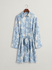 GANT Blue Magnolia Print Shirt Dress - Image 9 of 9