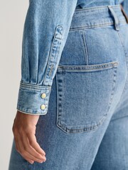 GANT Blue Regular Fit Denim 100% Cotton Shirt - Image 6 of 8