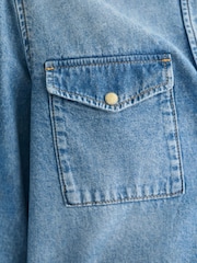 GANT Blue Regular Fit Denim 100% Cotton Shirt - Image 8 of 8