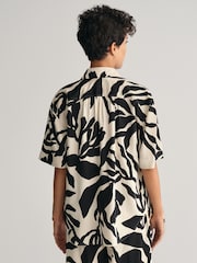 GANT Cream Relaxed Fit Palm Print Short Sleeve Shirt - Image 2 of 6