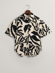 GANT Cream Relaxed Fit Palm Print Short Sleeve Shirt - Image 6 of 6