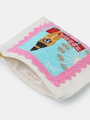 Accessorize Cream Beaded London Stamp Pouch - Image 2 of 2