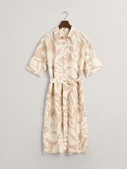 GANT Cream Palm Print 100% Linen Shirt Dress - Image 8 of 8