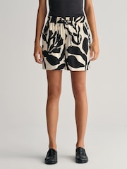 GANT Cream Relaxed Fit Palm Print Fluid Shorts - Image 2 of 7