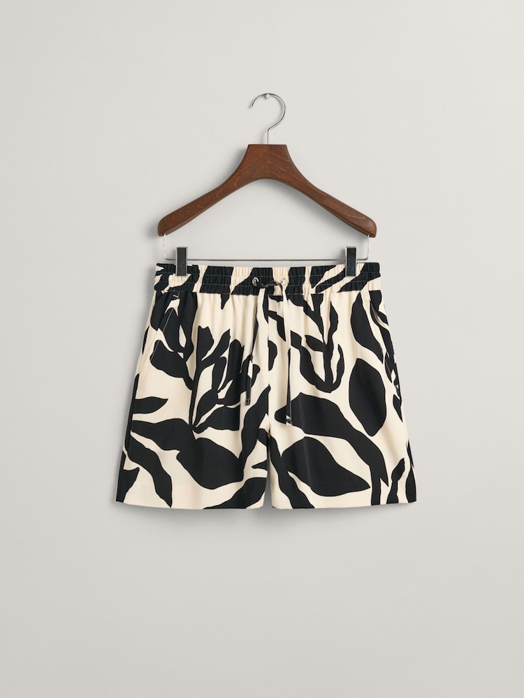 GANT Cream Relaxed Fit Palm Print Fluid Shorts - Image 7 of 7