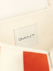 GANT Orange Striped Canvas Beach 100% Cotton Bag - Image 4 of 5