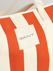 GANT Orange Striped Canvas Beach 100% Cotton Bag - Image 5 of 5