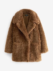 Toffee Brown Teddy Borg Coat - Image 5 of 5