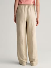 GANT Cream Relaxed Fit Linen Blend Pull-On Trousers - Image 2 of 8
