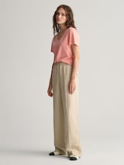 GANT Cream Relaxed Fit Linen Blend Pull-On Trousers - Image 3 of 8
