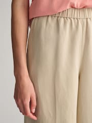 GANT Cream Relaxed Fit Linen Blend Pull-On Trousers - Image 4 of 8
