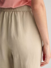 GANT Cream Relaxed Fit Linen Blend Pull-On Trousers - Image 5 of 8