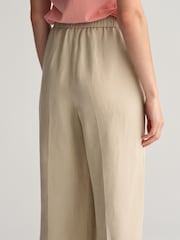 GANT Cream Relaxed Fit Linen Blend Pull-On Trousers - Image 7 of 8