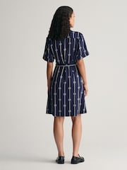 GANT Blue Printed Short Sleeve Shirt Dress - Image 2 of 8