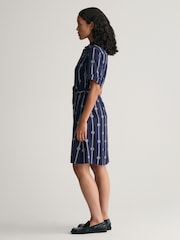 GANT Blue Printed Short Sleeve Shirt Dress - Image 4 of 8