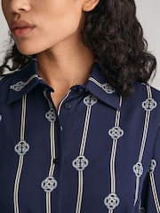 GANT Blue Printed Short Sleeve Shirt Dress - Image 5 of 8