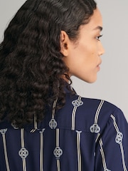 GANT Blue Printed Short Sleeve Shirt Dress - Image 7 of 8