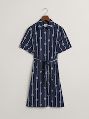 GANT Blue Printed Short Sleeve Shirt Dress - Image 8 of 8