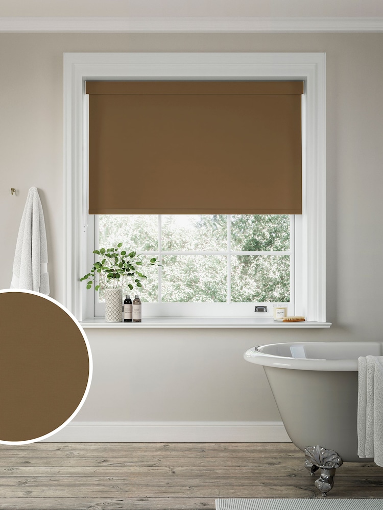 Mocha Brown Glow Made to Measure Blackout Roller Blind - Image 1 of 6