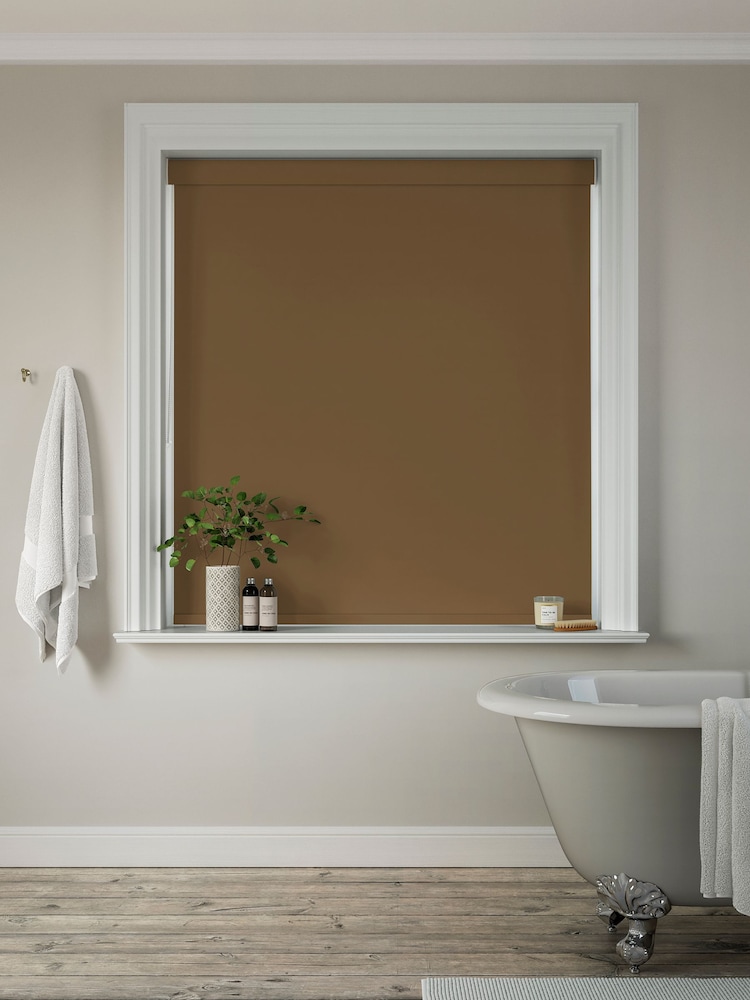 Mocha Brown Glow Made to Measure Blackout Roller Blind - Image 2 of 6