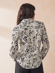 GANT White Regular Fit Palm Print Voile 100% Cotton Shirt - Image 2 of 5
