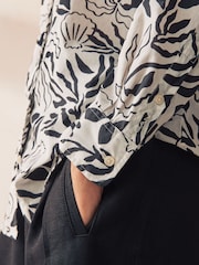 GANT White Regular Fit Palm Print Voile 100% Cotton Shirt - Image 4 of 5