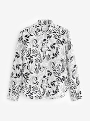 GANT White Regular Fit Palm Print Voile 100% Cotton Shirt - Image 5 of 5