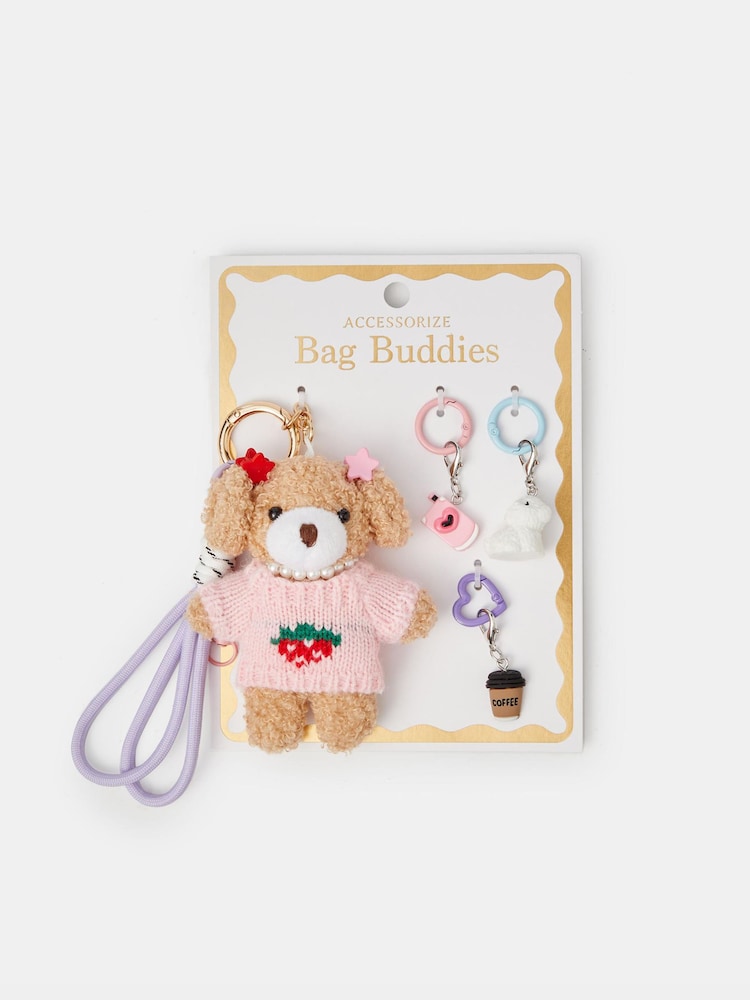 Accessorize Brown Fashionista Dog Bag Charm - Image 1 of 2 Accessorize Brown Fashionista Dog Bag Charm - Image 1 of 2