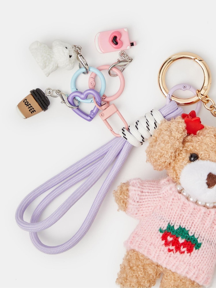 Accessorize Brown Fashionista Dog Bag Charm - Image 2 of 2 Accessorize Brown Fashionista Dog Bag Charm - Image 2 of 2