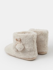 Accessorize Natural Faux Fur Boot Slippers - Image 2 of 2