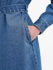 Barbour® International Blue Mid Wash Rouse Denim Dress - Image 5 of 6