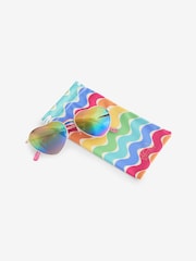 Little Bird by Jools Oliver Multi Pastel Aviator Rainbow Heart Sunglasses - Image 1 of 4