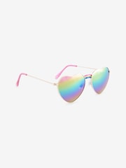 Little Bird by Jools Oliver Multi Pastel Aviator Rainbow Heart Sunglasses - Image 2 of 4