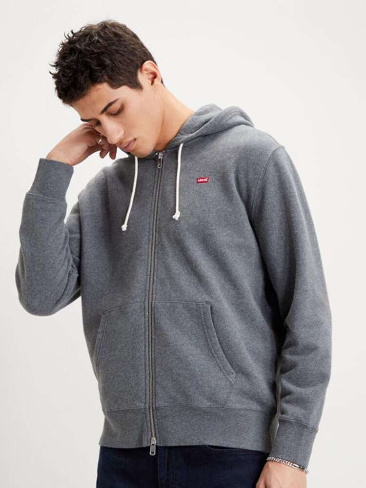 Levi's® Grey 100% Cotton Original Zip-Up Hoodie - Image 1 of 3