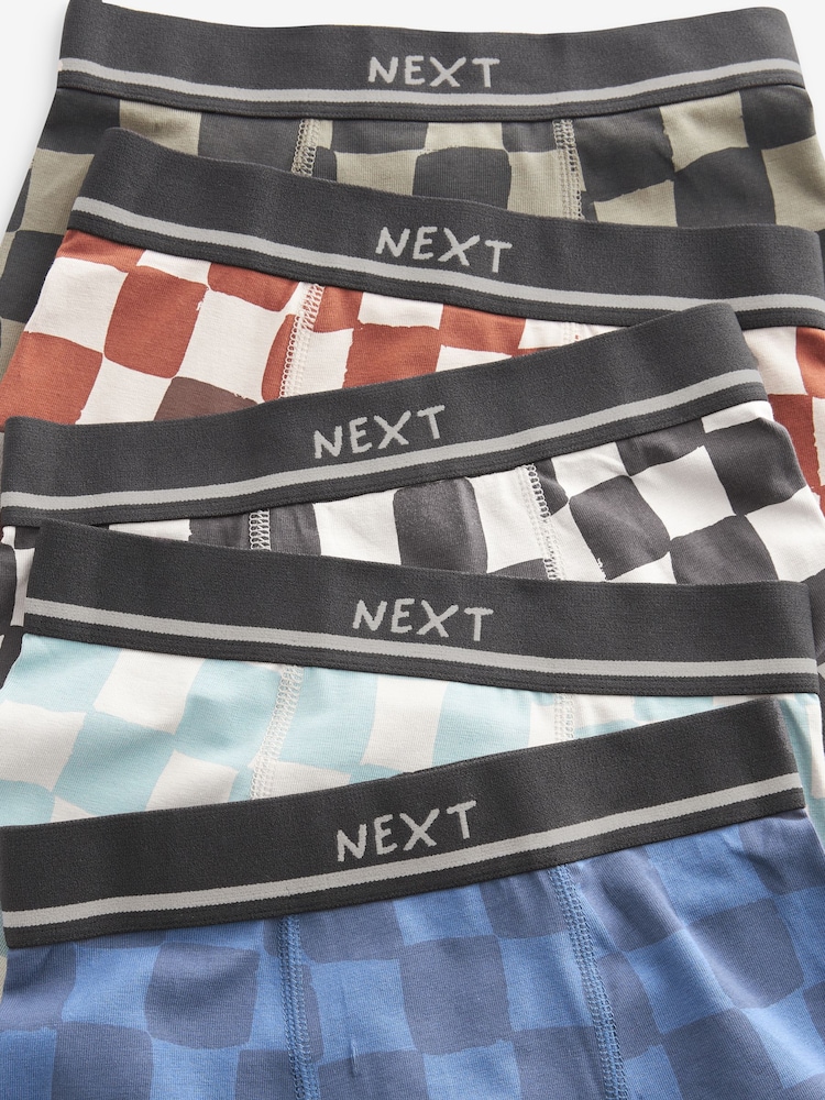 Checkerboard Print Trunks 5 Pack (2-16yrs) - Image 8 of 8