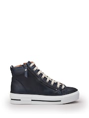 Синий - Moda in Pelle Annaken High Top Chunky Lace-Up Leather Trainers - Image 1 of 4