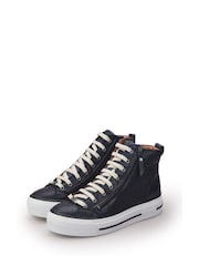 Синий - Moda in Pelle Annaken High Top Chunky Lace-Up Leather Trainers - Image 2 of 4