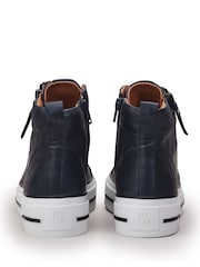 Синий - Moda in Pelle Annaken High Top Chunky Lace-Up Leather Trainers - Image 3 of 4
